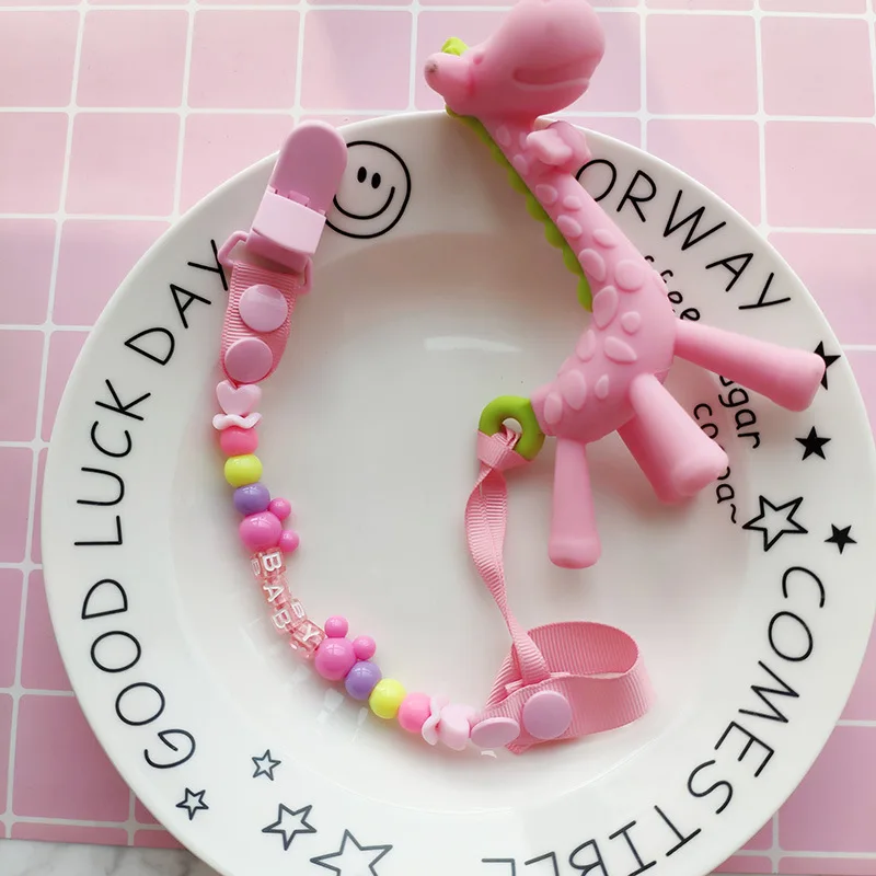 Anti-lost Baby Pacifier Clips Dummy Holder Silicone Pacifier Chains Beaded Baby Teether Toy Teething Chain Girls Boys Gifts teething toys pacifier clip pacifier chain pacifier accessories teether clip teething beads teething toy tethers baby silicone accessories