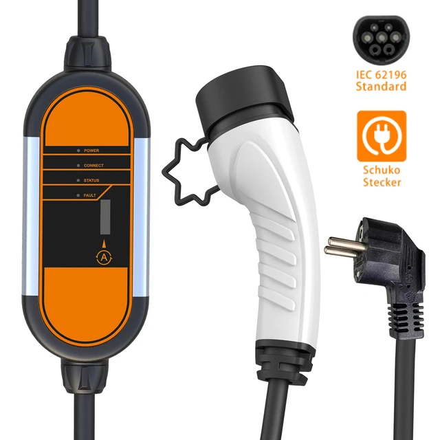 EV Charger Cable, Universal Type 2 Electric Car Charging Plug 16A