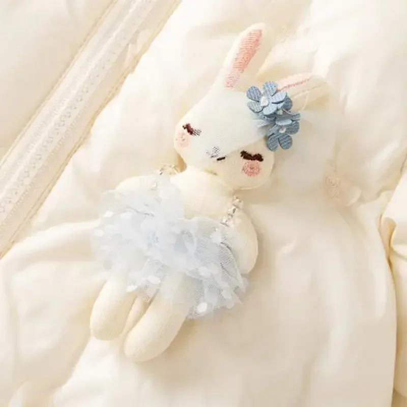 Newborns Baby Romper Coats for Girls Hoodied Bodysuits Clothes Infants Children Rabbit Ears Hoodie Clothes Eids Party 0-24M