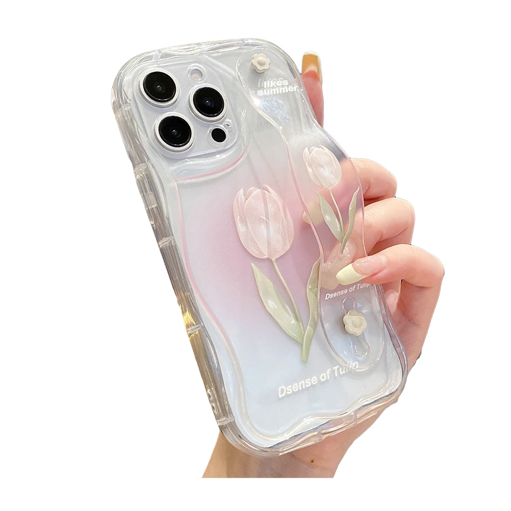 Floral Wrist Strap Phone Holder Case