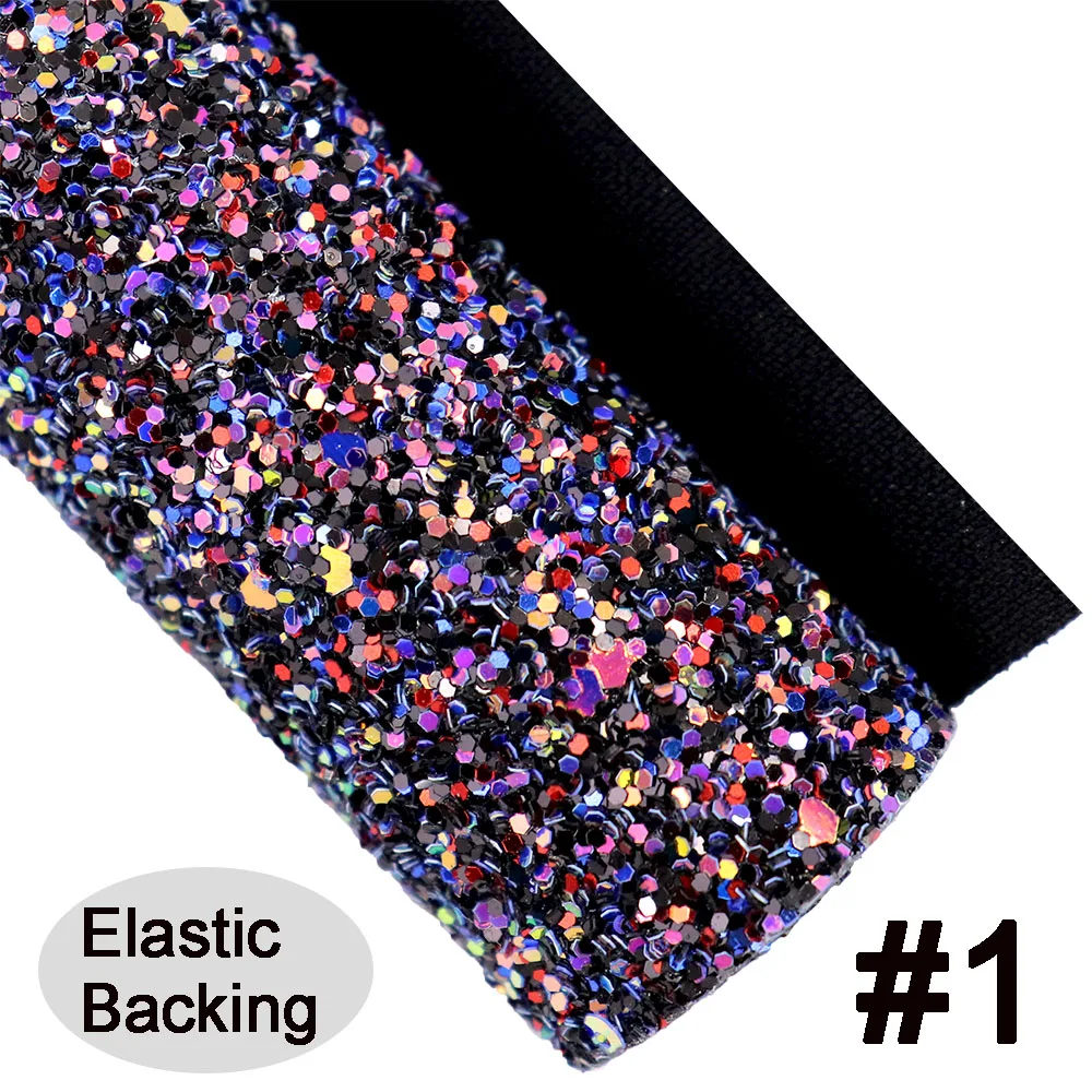 30x132cm Roll Soft Holographic Iridescent Chunky Glitter Fabric With Elastic Backing Faux Leather For Bows Earring AY047