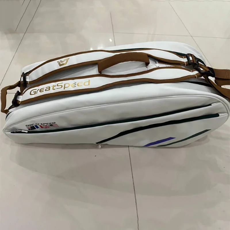 GreatSpeed Tennis Badminton Raquet Sports Bag Men Women Backpack Large Capacity Can Hold 6 Rackets Independent Shoe Pocket 6