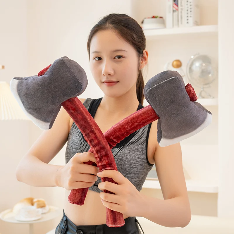 New Real Life Printing Axe Plush Toys Soft Steric Stuffed Toys For Children Lilelike Props For Game Cosplay Photo Funny Gift