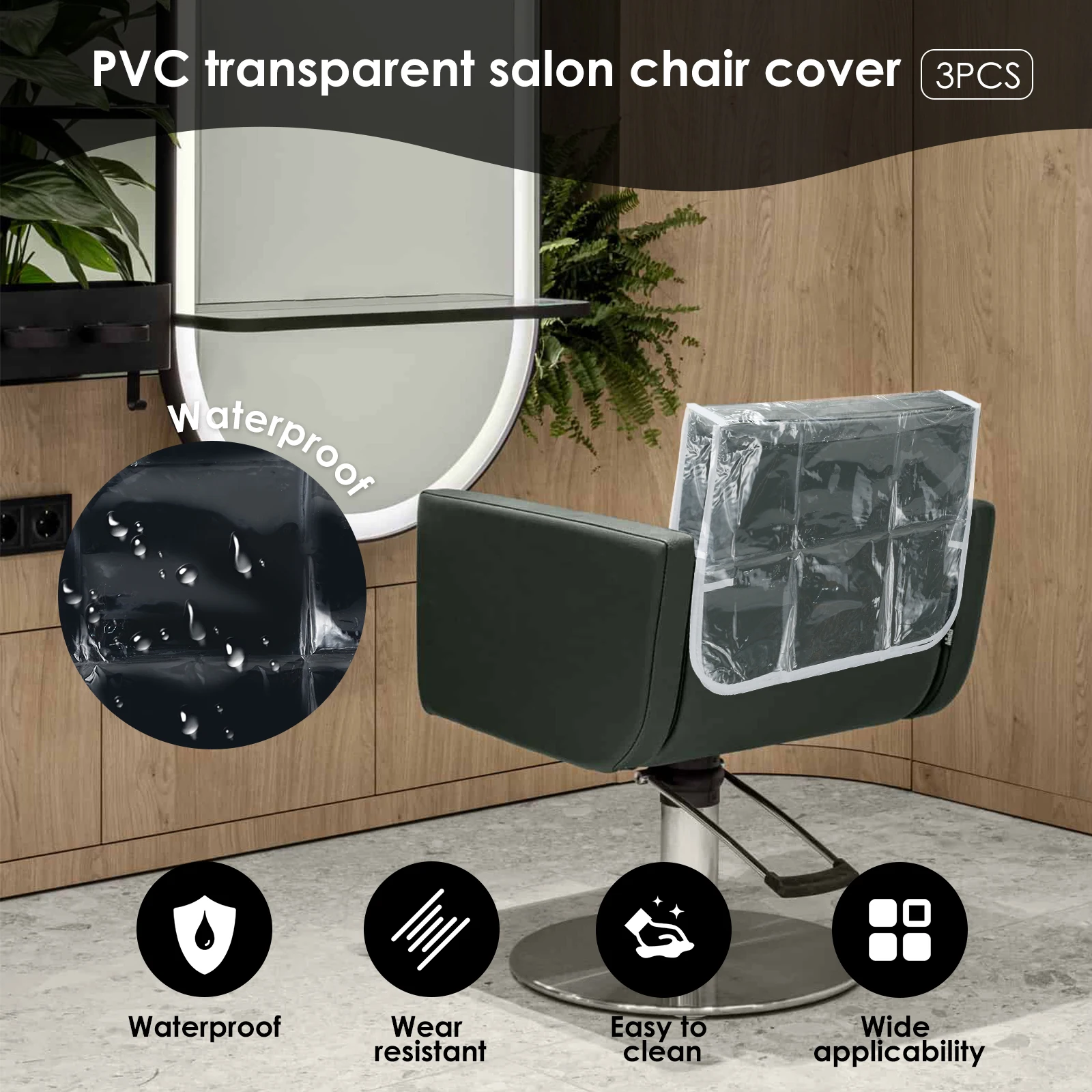 Clear Plastic Salon Chair Back Covers Waterproof Protectors