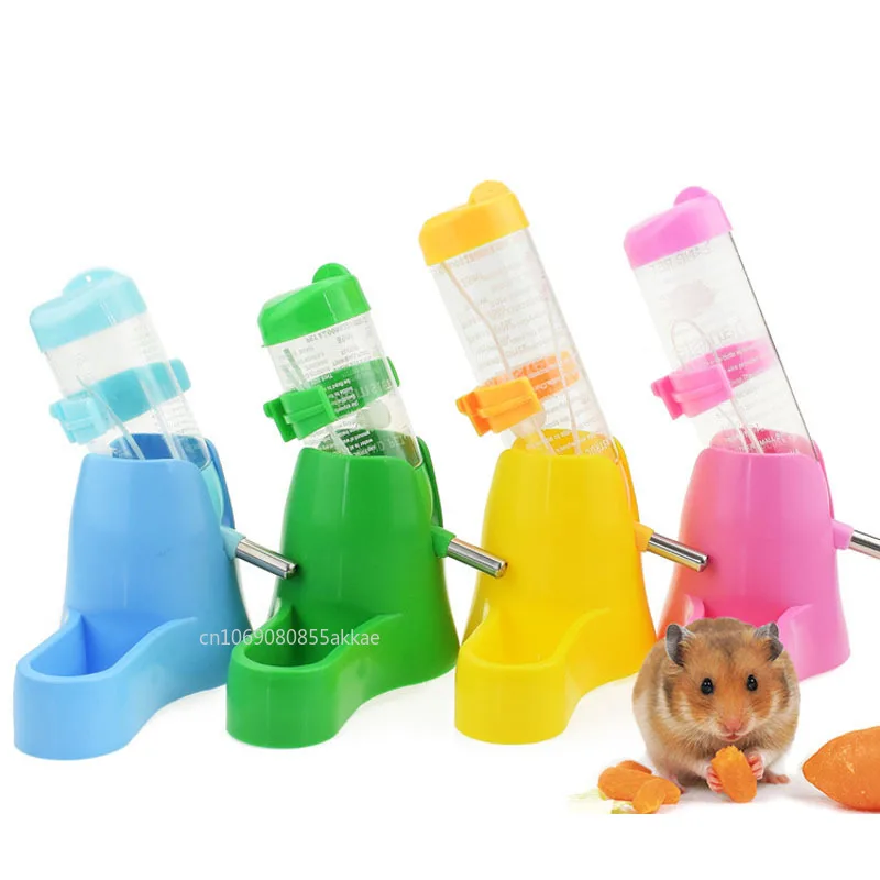 Hamster Water Feeder Hamster Drinker Water Bottle with Holder for Small Animal Pet Plastic Drinking Bottles Water Bottles Drinking Head Pipe Fountain