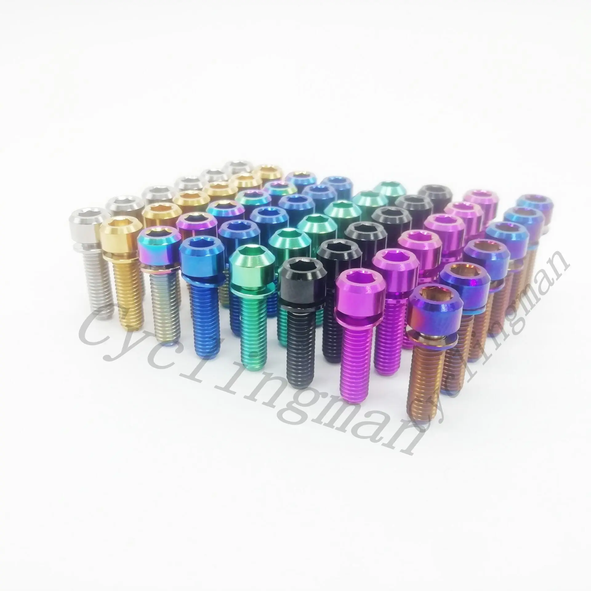 Vibrant Titanium Hex Socket Bolts with Washer - Round Head (6-Pack)