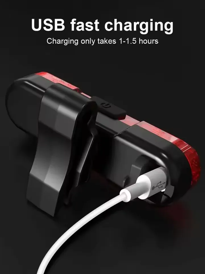 Luce Posteriore per Bicicletta, Fanale Posteriore USB Ricaricabile Impermeabile, Luce di Sicurezza per Ciclismo Notturno, Accessori MTB - immagine 6