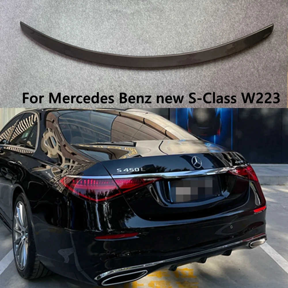 

For Mercedes-Benz New S-class W223 S480 S500 S680 2021+ BOS Style Car Trunk Trunk Lip Wing Carbon Fiber Spoiler