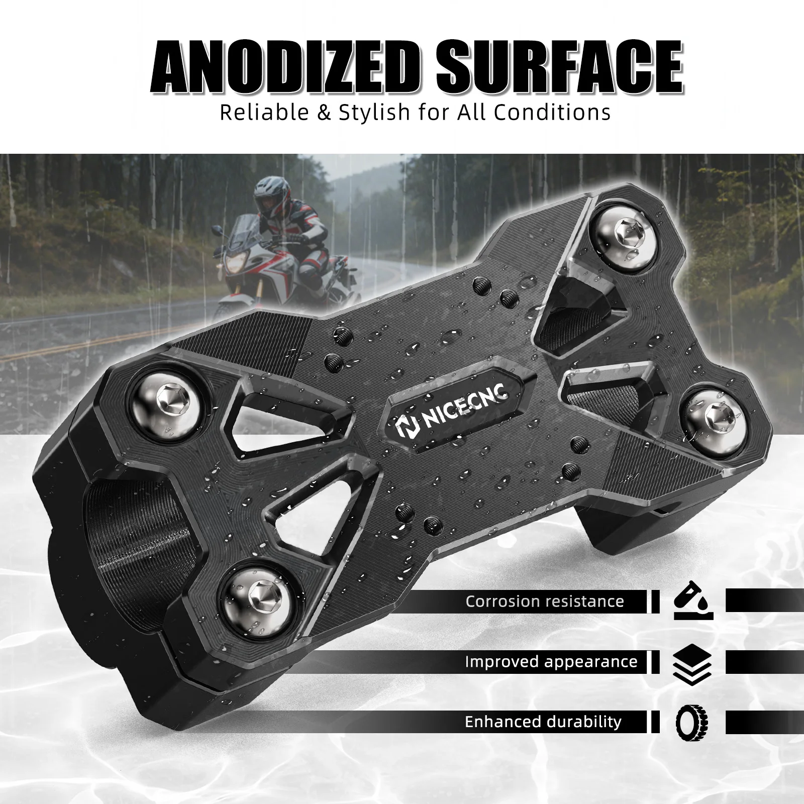 NICECNC 25 mm Motorrad-Lenker-Riser für Honda CRF1100L Africa Twin 2020–2025 CRF1100L Africa Twin Adventure 2020–2025 2024 – Detail 5