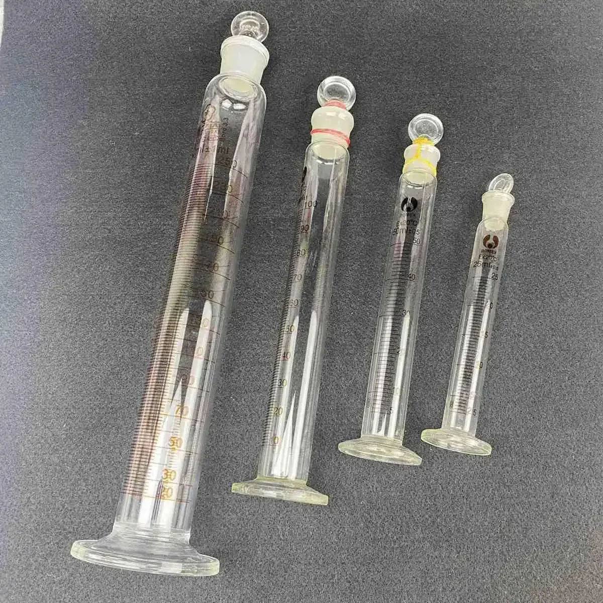 5ml/10ml/25ml/50ml/100ml/250ml/500ml/1000ml Glass Measuring Cylinder With Plug Stopper Graduated Lab Laboratory