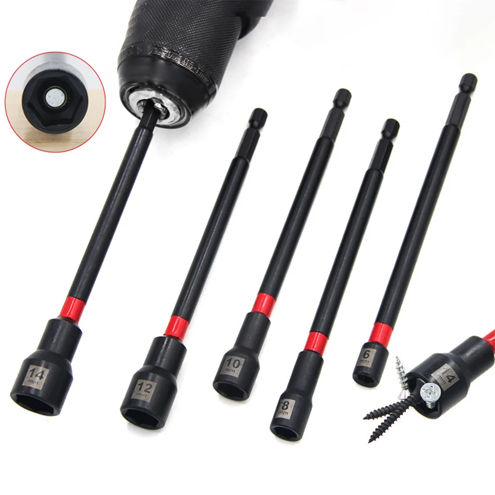 1/5PCS 6 Inch Magnetic Long Nut Driver For Impact Drill Hex Socket ...