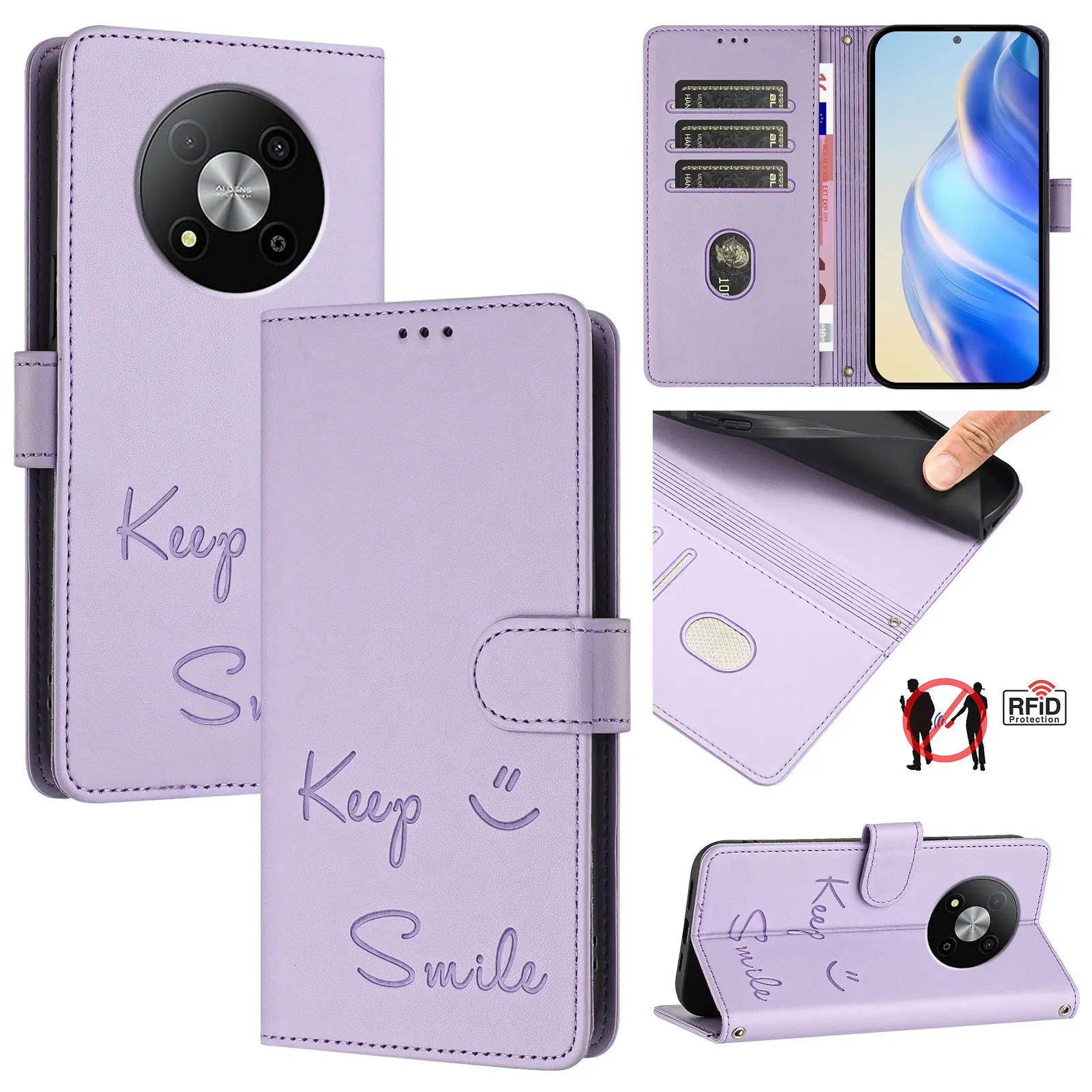 Magnetic Leather Wallet Case with Stand Flip Cover