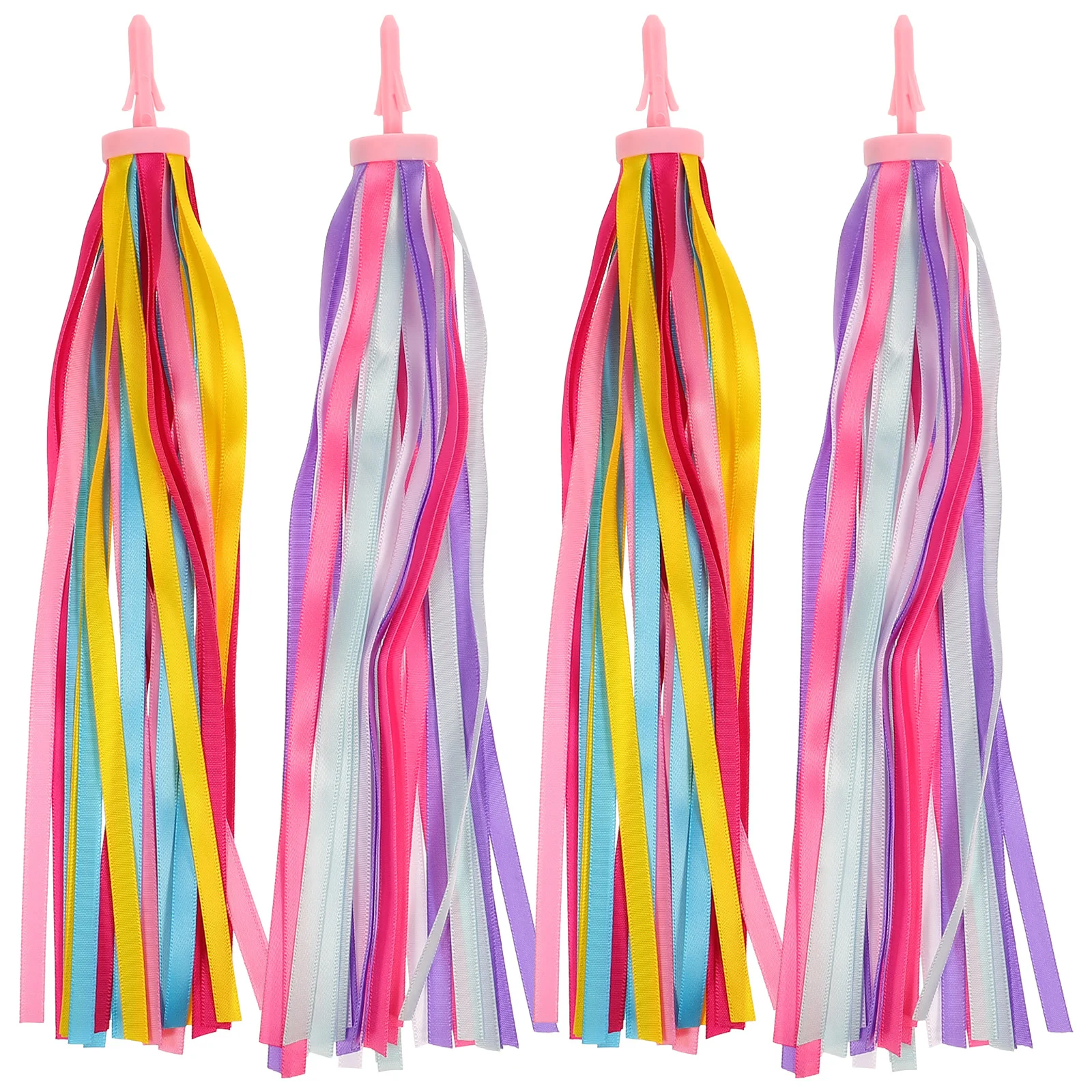 

2 Pairs Kids Bike Handlebar Scooter Streamers Tassel Ribbon Carrier Accessories for Boys 300MM Yellow Purple