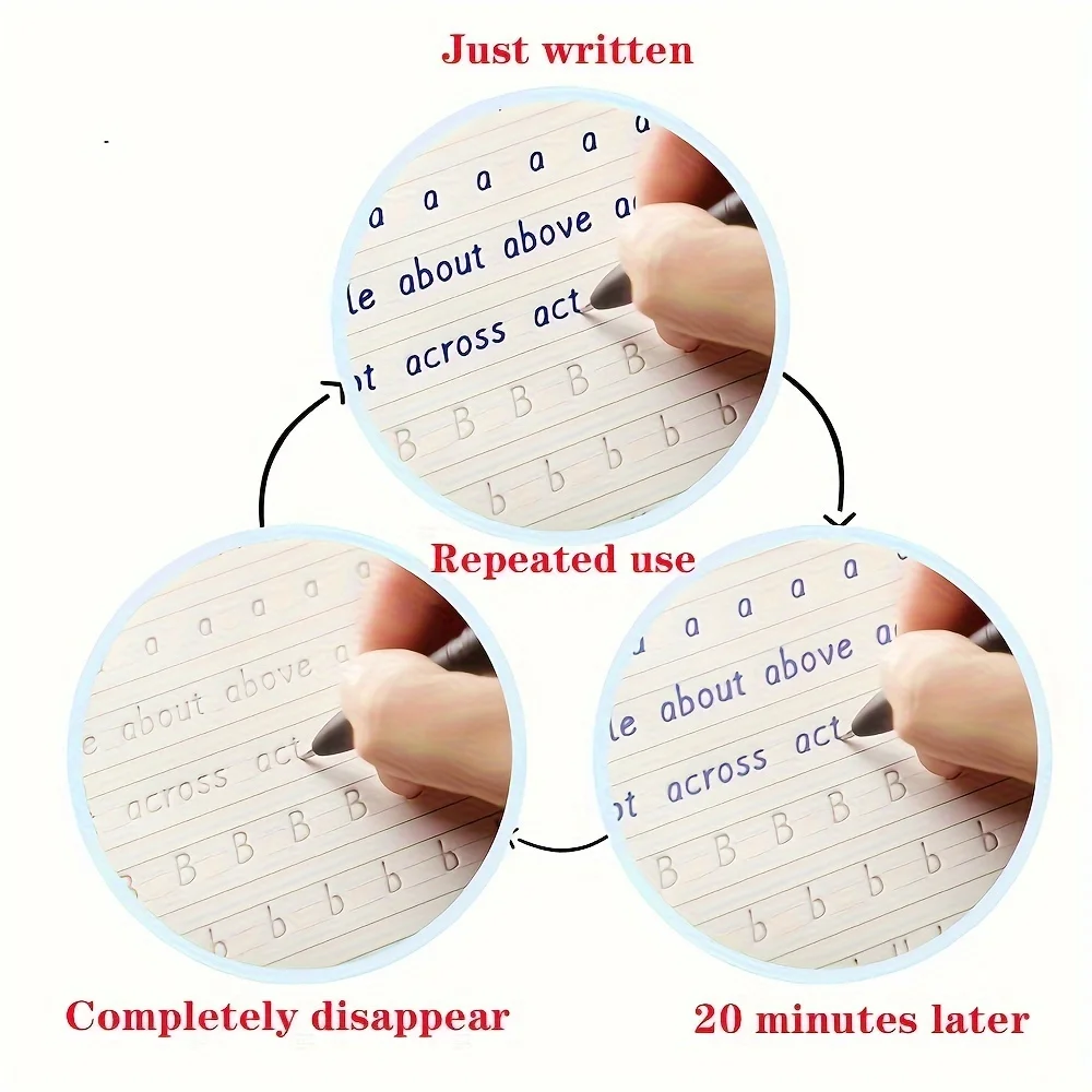 3D italic English calligraphy exercise book - a reusable handwritten copy with complete letters and words for daily practice - 2