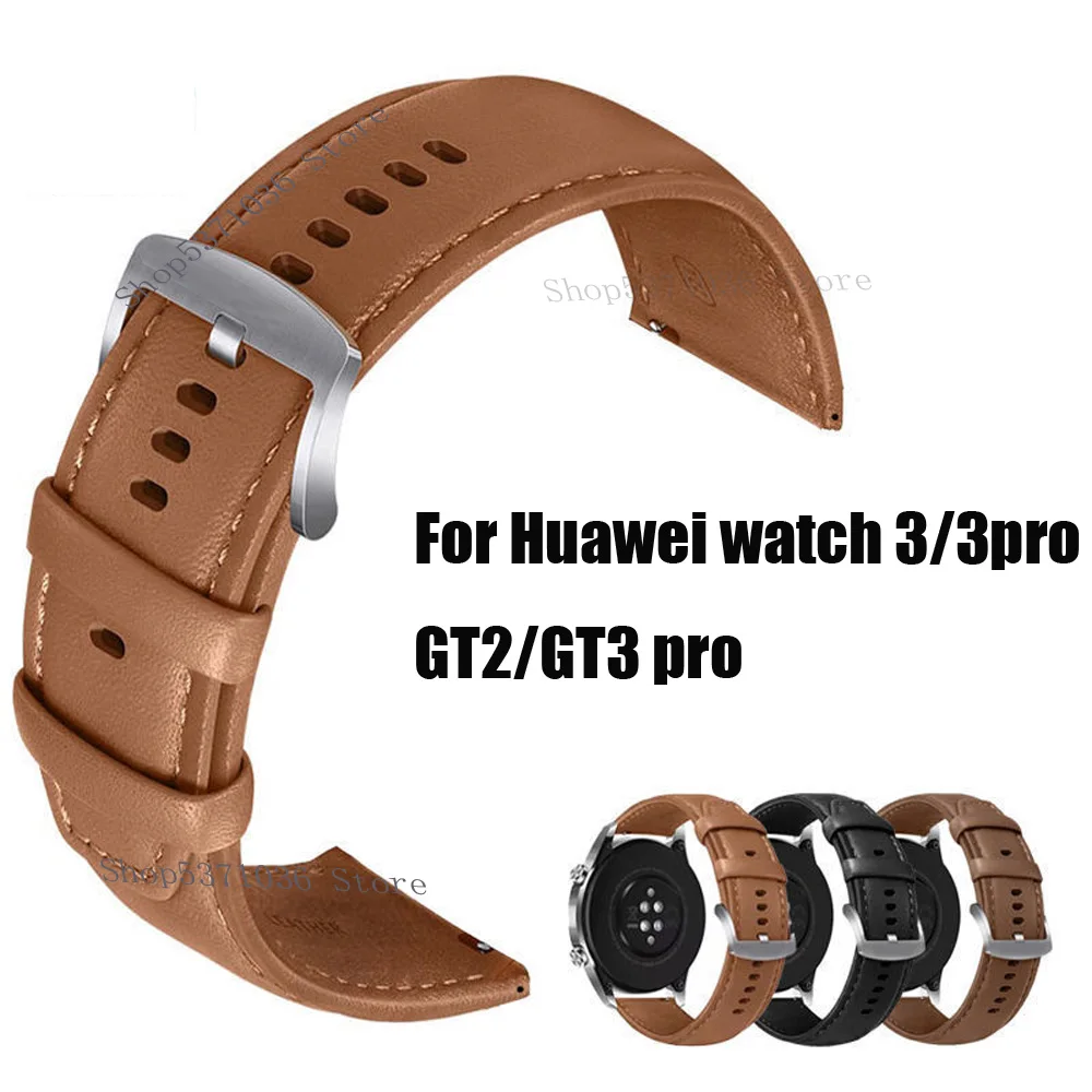 

Leather Watchband Strap For Huawei Watch 3 / 3 pro / GT 2 Pro / GT2 46mm Smart Wristband Bracelet Replacement Accessories belt