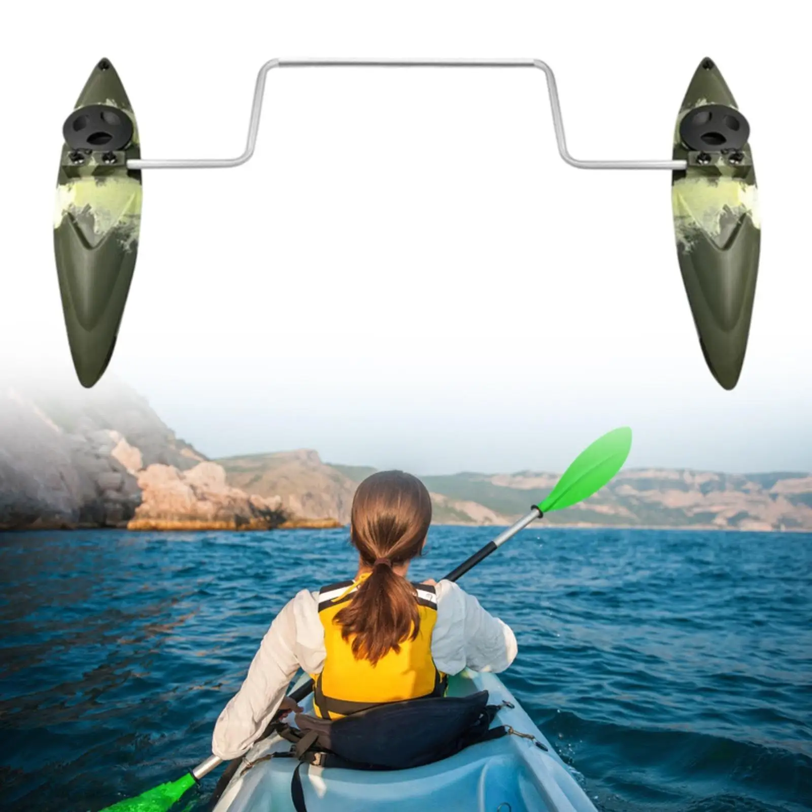Kayak Stabilizers Outrigger Floats Easy to Install with Arms Rod Kayak Stabilizers Outrigger Floats Easy to Install with Arms Rod