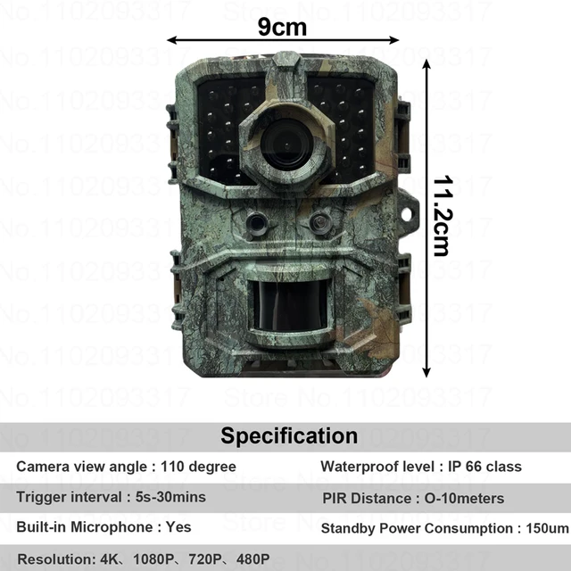 Mini Hunting Camera 36MP 4K HD Trail Camera Infrared Night Vision Waterproof Outdoor Wildlife Monitoring and Scouting DL004 2