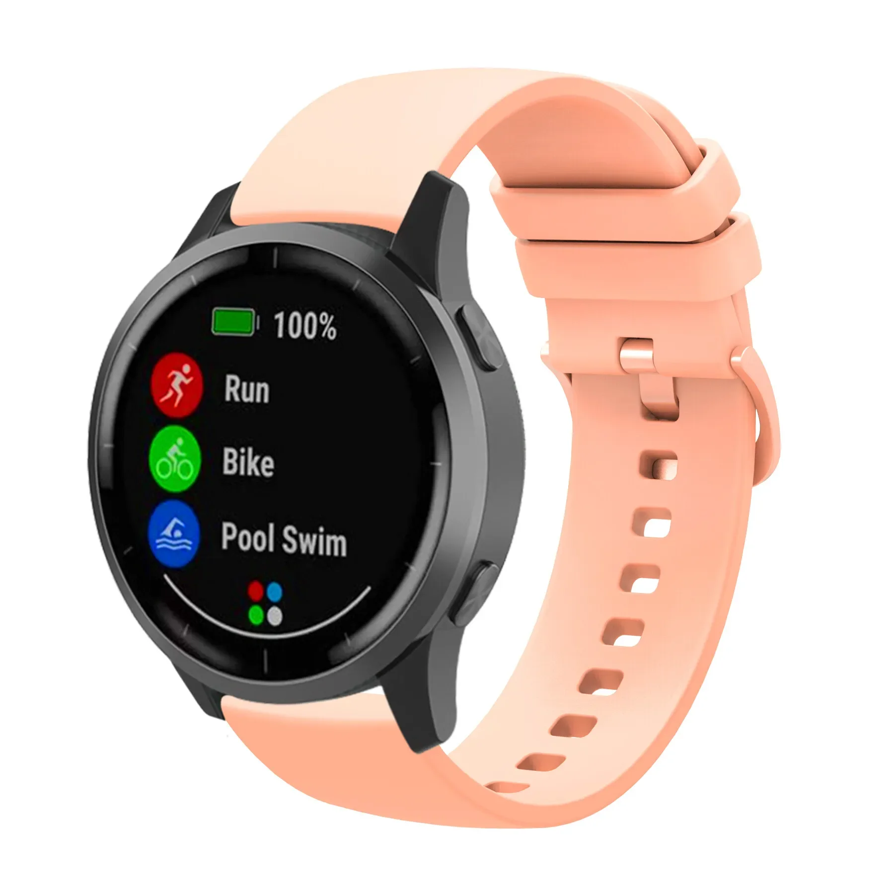 Soft Waterproof Silicone Band Strap, Available in 18mm, 20mm, and 22mm Sizes