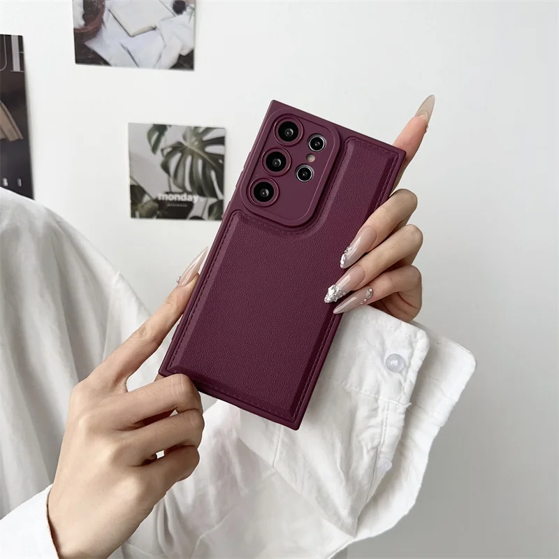 Étui de téléphone en cuir de luxe pour Samsung Galaxy A53 A73 A33 A23 A13 A03S A52 A12 A32 A51 A71 A52S Coque arrière en silicone TPU souple_voghion.com