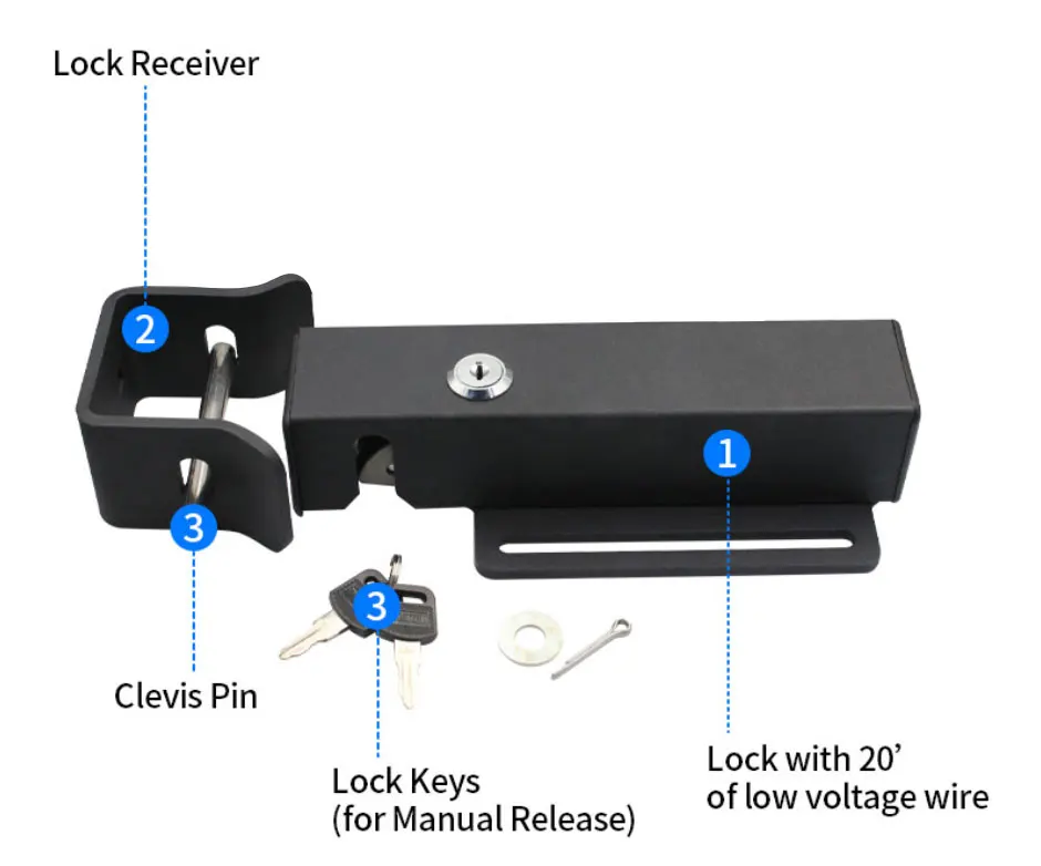 Waterproof DC 24V Electronic Automatic Door Lock Drop Bolt Locks with Key For Au