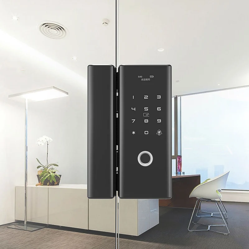 Biometric Fingerprint Smart Glass Door Lock Code Keypad Optional Wifi