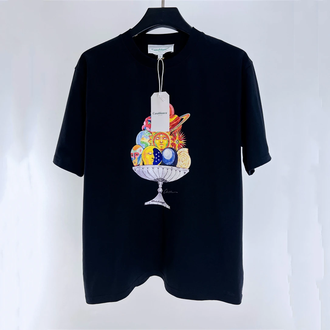

23SS New Fasion Casablanca T Shirt Men Women Casual Tee Top T-Shirt Goth