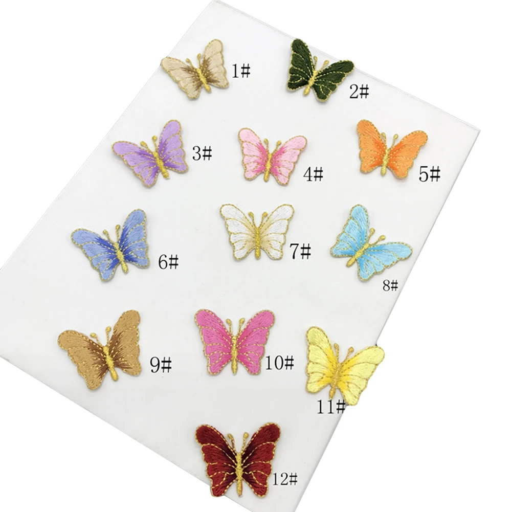 Fashion Butterfly Embroidered Patches DIY Fabric Bag Clothes Applique Sew Badge Craft