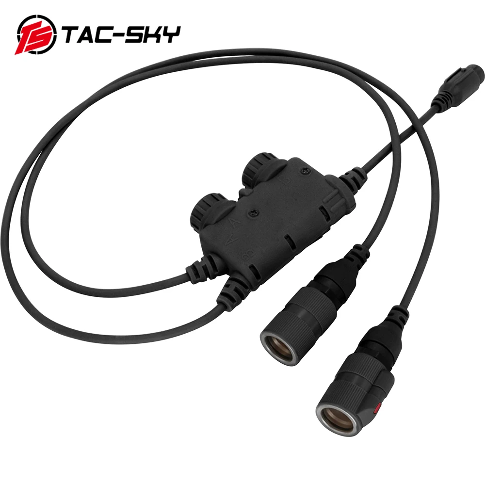 TAC-SKY RAC Adapter Tactical Dual Communication 6 Pin PTT for PRC 148/152 Walkie Talkie Tactical Headset COMTAC Shooting Headset