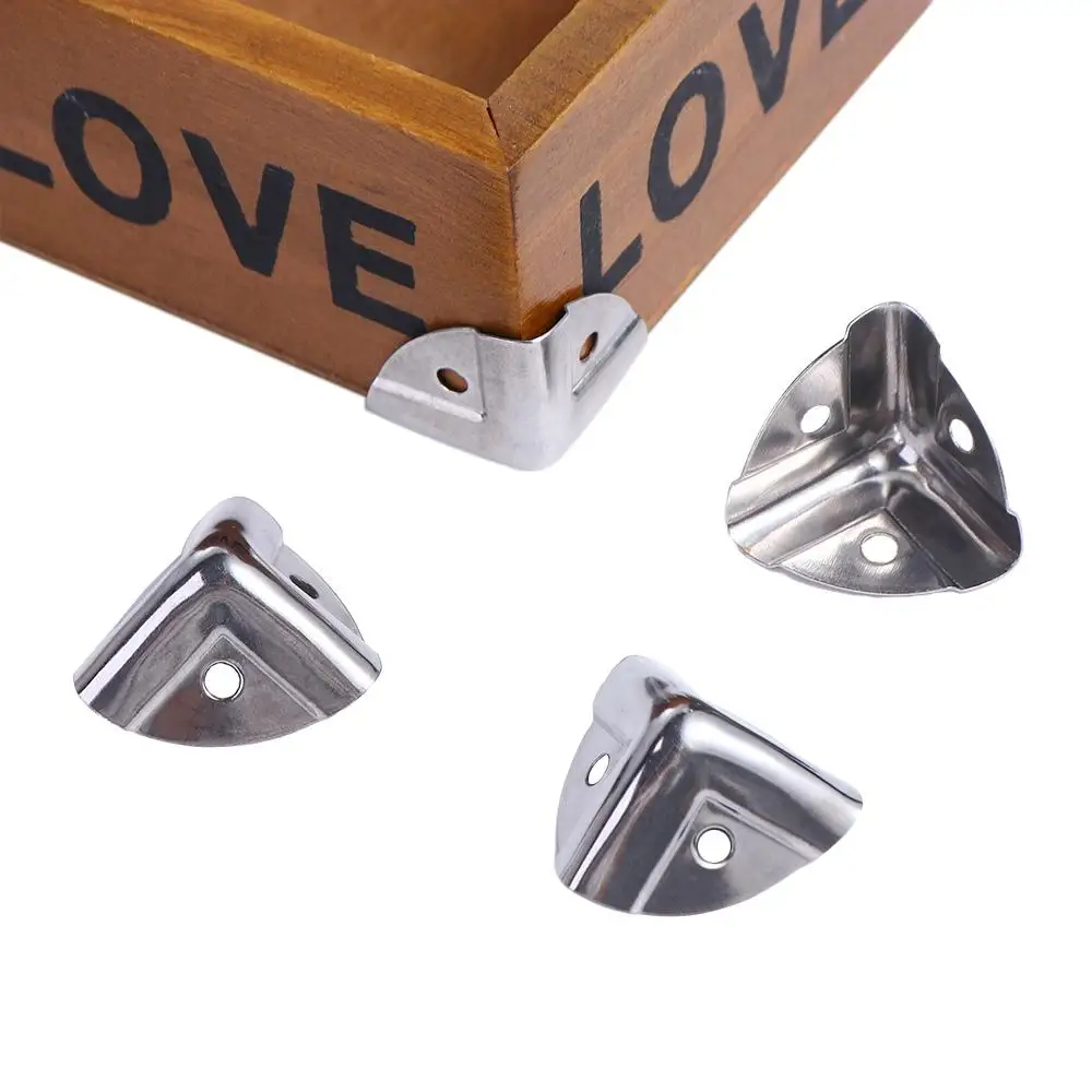 Description Picture 2 of item4Pcs Silver Corner Protector Furniture Hardware Antique Case Edge Guard Corner Cover Corner Bracket Box Corner