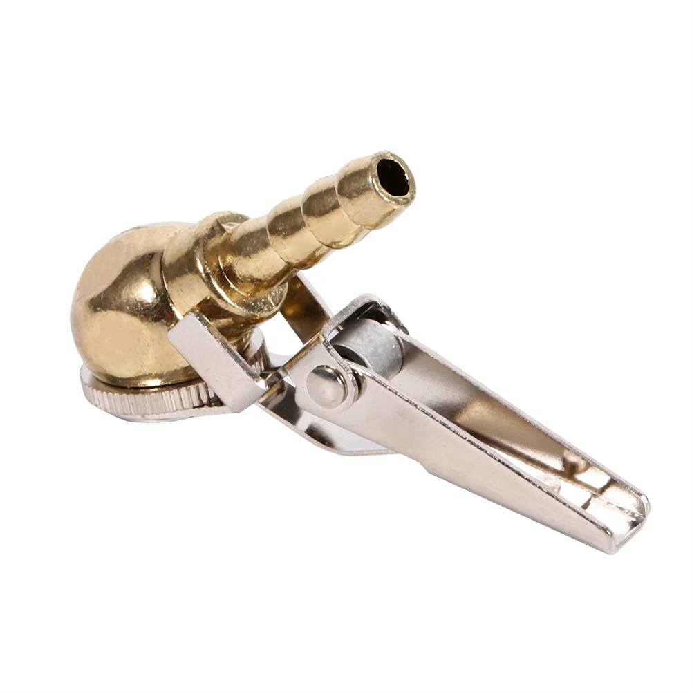 8x28mm Hose Barb Clip-On Ball Foot Air Chuck Open (Flow Through) Brass Stem Tire/Tyre Inflator Gauge Fitting Tire Repair Tools
