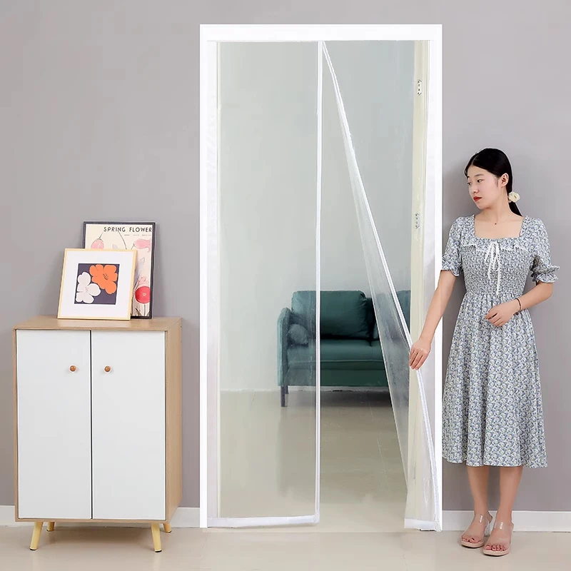 White,Anti-Mosquito Magnetic Mesh Anti Bug Fly Mouse Door and Window Screens No Punching Required Self-Closing Curta