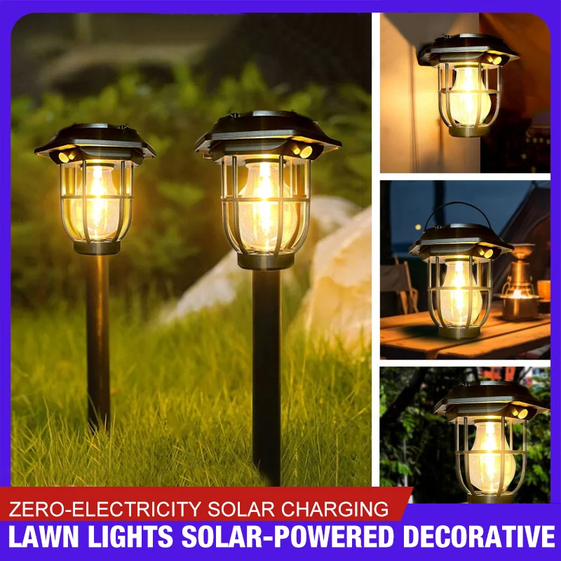 Solar courtyard lights outdoor landscape lighting automatic sensing tungsten filament lights garden floor lawn lights Solar Light Led Landscape Lighting