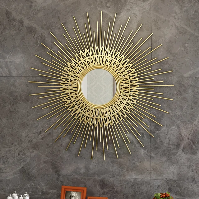 Gold Luxury Living Room Wall Decoration Macrame Mirror 2