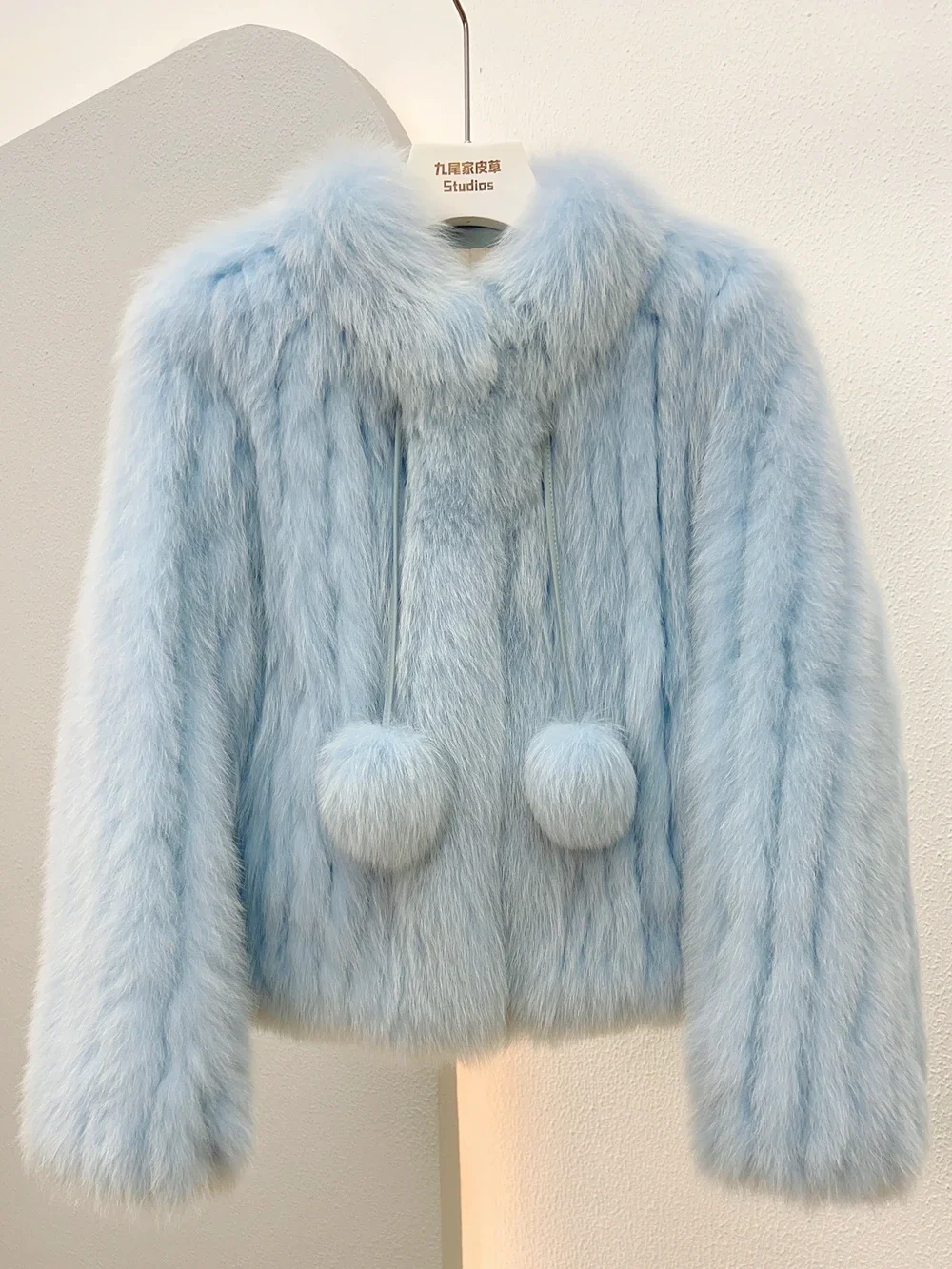 Short Strips Real Fox Fur Coat Young Puffy Jackets Solid Hairball Winter 2023 Thick Warm Luxury Slimming Women's Clothes Casual