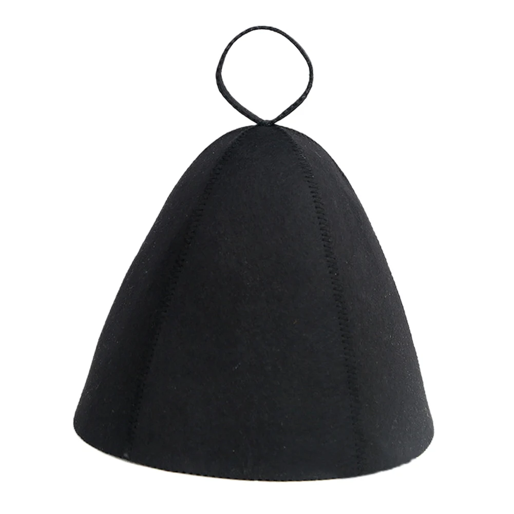 Thicken Wool Felt Sauna Hat Black Hair Protection Spa Sauna Accs For Bath Protection Sweat Steam Waterproof Handmade Felt 1PCS sauna hats
