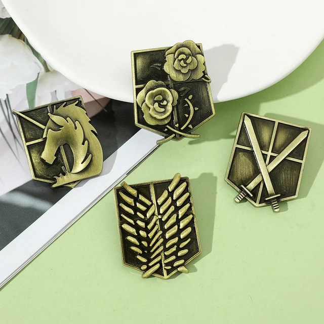 Japanese Attack on Titan Broche Femme Bijoux Fashion Vintage Enamel Badge  Button Pins Anime Brooch Pins for Backpacks