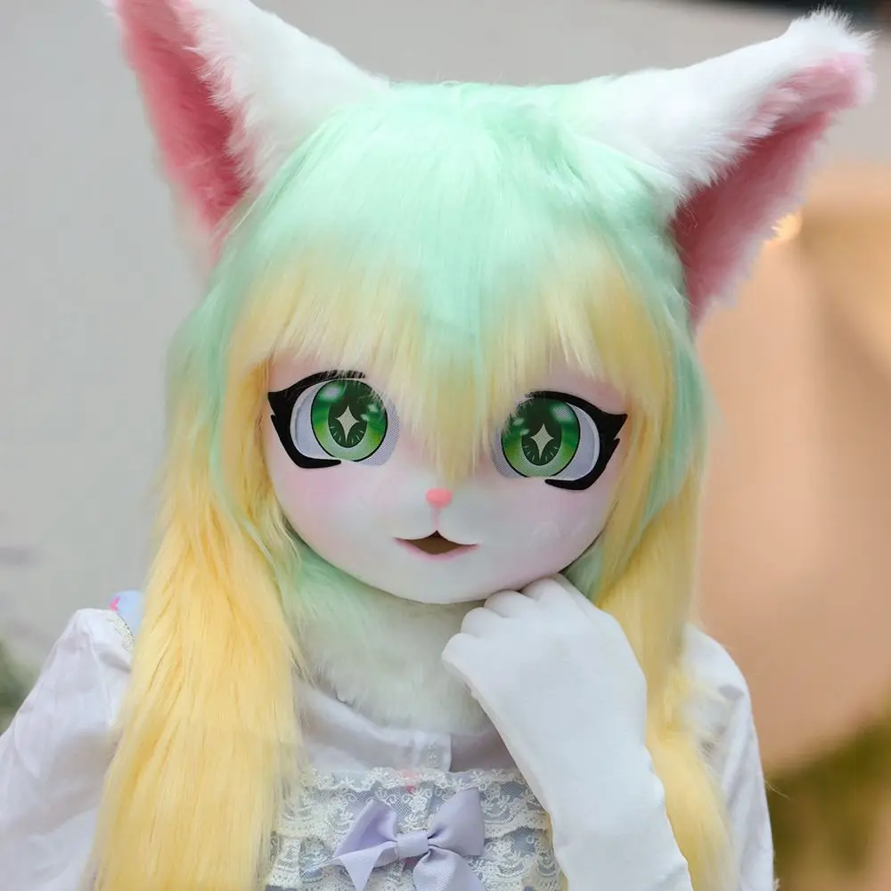 

Animal Cute Furry Fursuit Kigurumi Headgear Cosplay Costumes Furries Rubbit Cat Comiket Furries Masks Doll Costumes