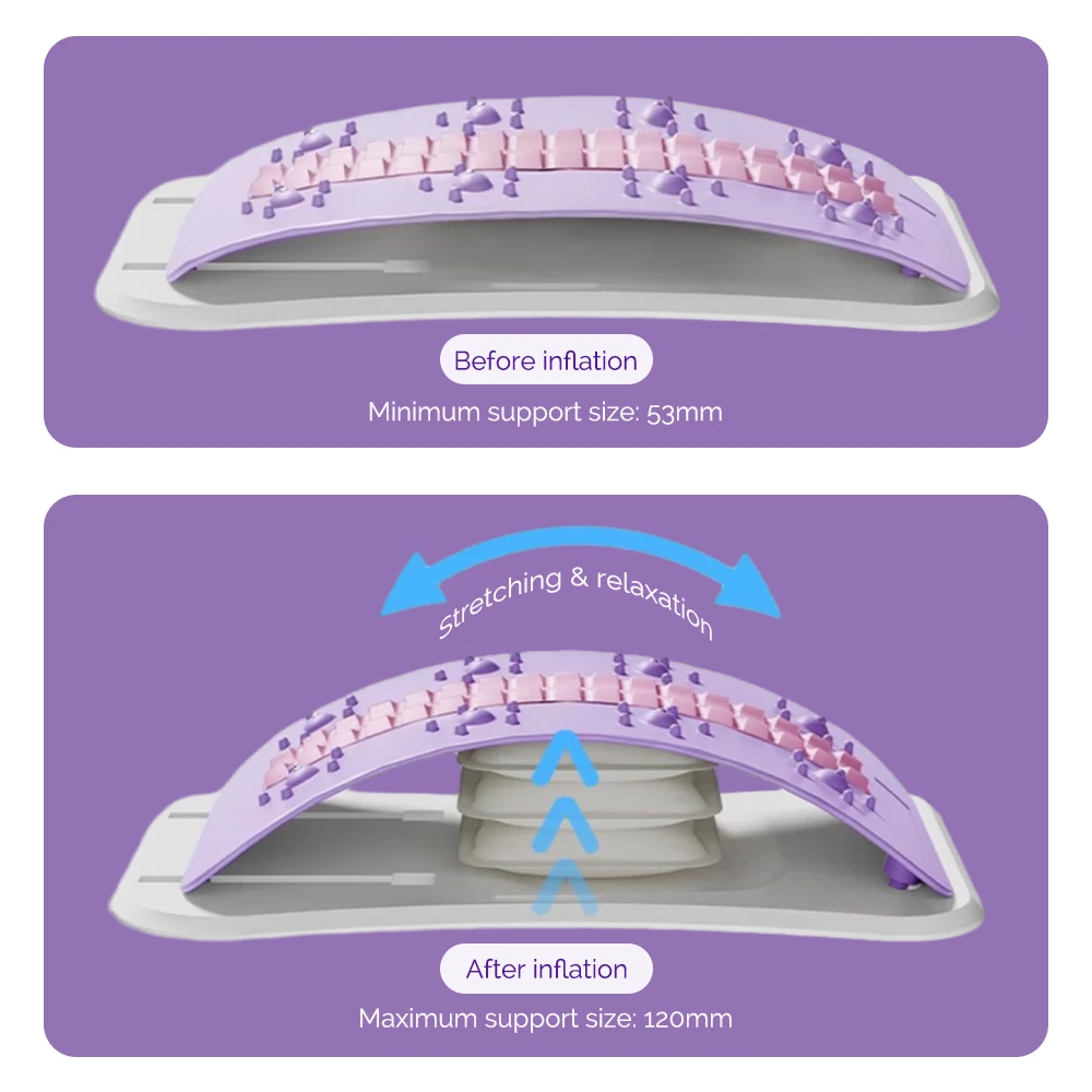 Adjust Back Stretcher For Back Spine Lumbar Support Massage Muscle Relax Stretcher Posture Therapy Corrector Airbag Level High