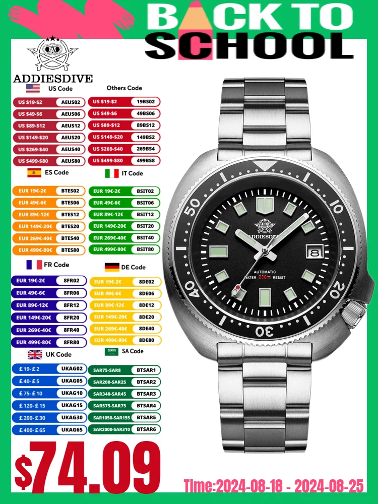 20Bar Waterproof Automatic Watch Men Sapphire Crystal Stainless Steel NH35 Mechanical Men's Watch Abalone Dive mechanical watch diver watch