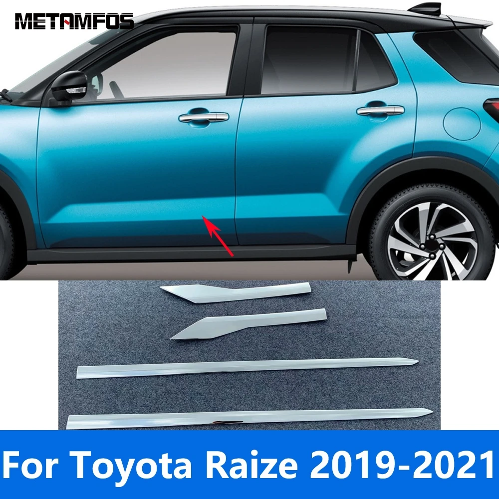 

Для Toyota Raize 2019 2020 2021 хромированная дверь, боковая линия, полоса, кузов юбки, молдинг, отделка, наклейка, внешние аксессуары, Стайлинг автомобиля