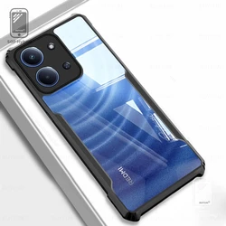 Heavy Duty Clear Acrylic Shockproof Phone Case with TPU Soft Edge for Redmi 15C 5G (Black - 01)