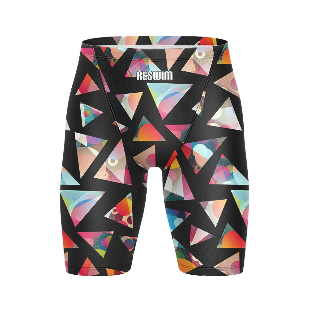 Men's Swim Jammer Athletic Training Swimsuit Short Swimming Trunks Waterproof Bathing Suit Beach Tights Shorts Boxer Briefs
