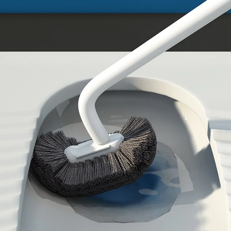 Toilet Brush Set Multi-function Head Plastic Bending Thicken Handle Holder