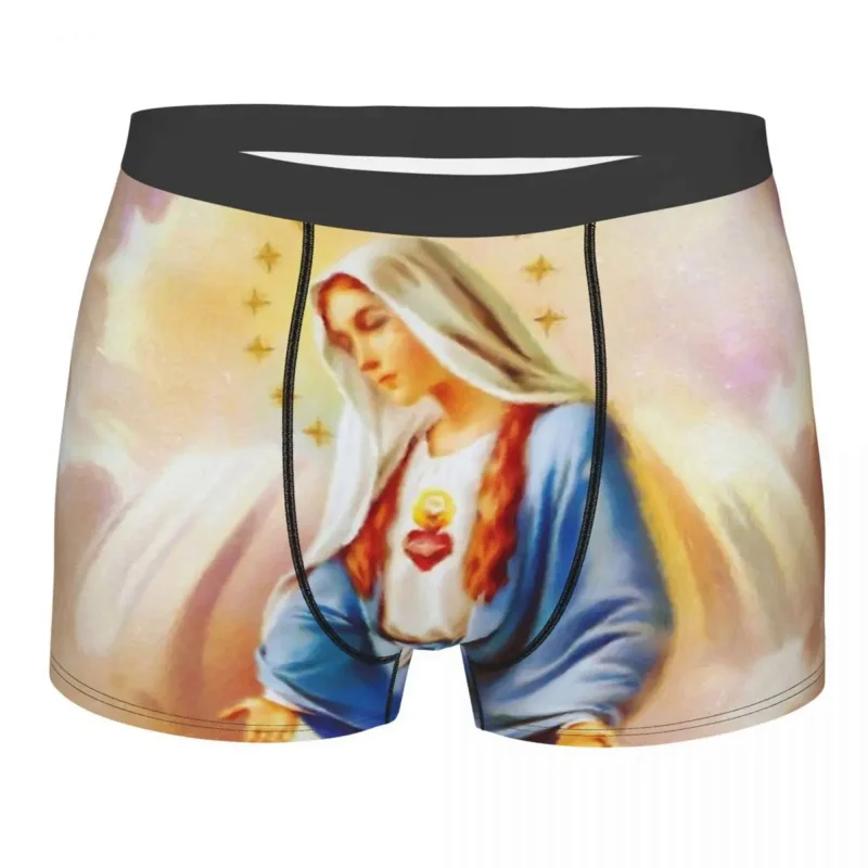 

Virgin Mary Colorful Painting Jesus Christ Nativity Underpants Homme Panties Men's Underwear Print Shorts Boxer Briefs