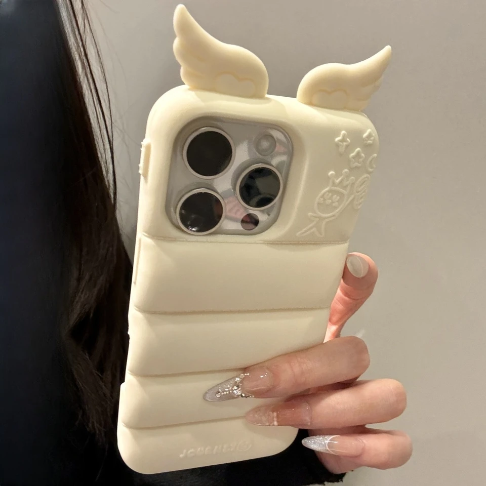 INS Cute 3D Angel Wings Phone Case For iPhone 16 15 14 13 12