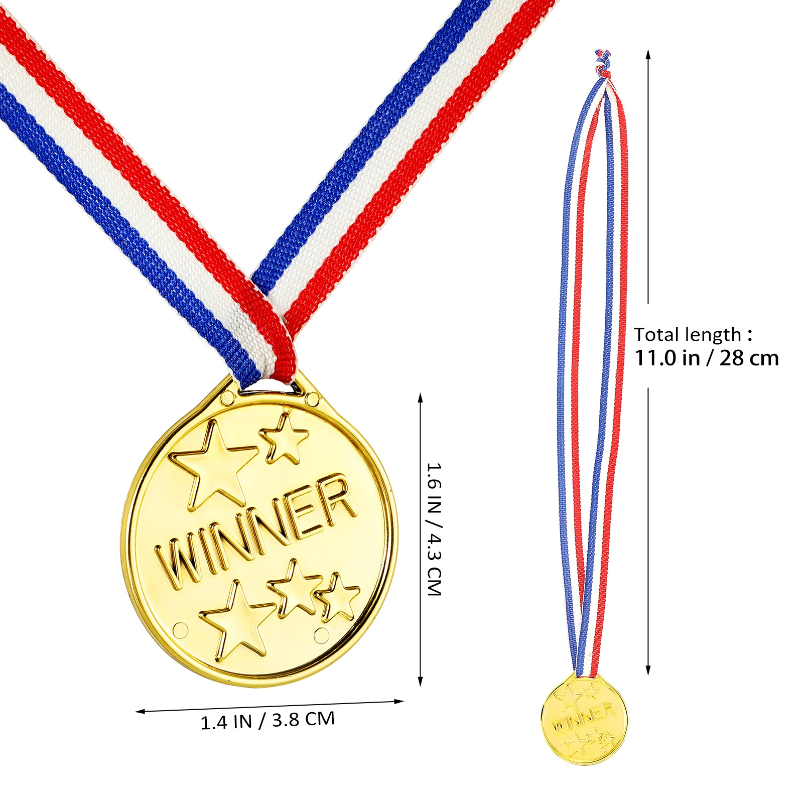 50 Pcs Children's Medal Rewards Football Medals Ribbon Metal Basketball Game Plastic Award Kids Golden Kids Playset