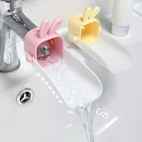 1pc Faucet extender cartoon bathroom kitchen silicone hand washing tool rabbit children splash proof 1