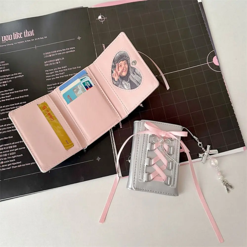 Casual New Y2k Silver Sweet Wallets Strap-on Designer Original Cute Wallet Korean Style Ballet Style Pouch Women Girl 5