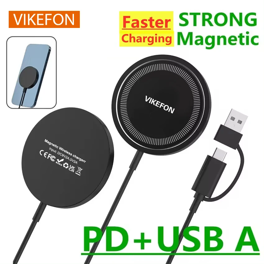 Magnetic wireless charger for iPhone 15 14 13 12 Pro Airpods PD magnet phone chargers station