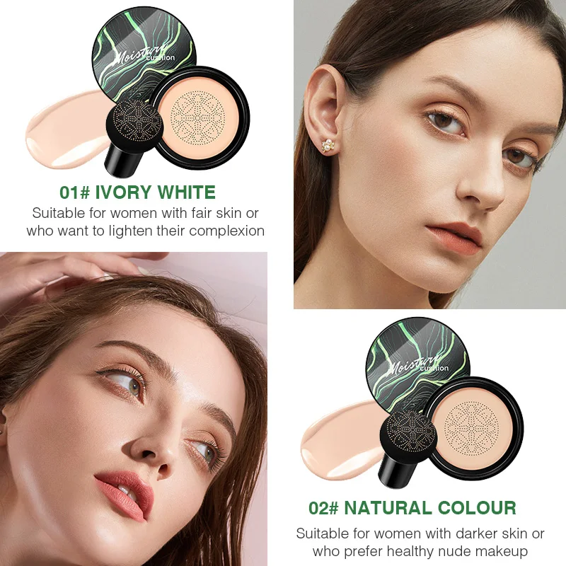 CC Cream Foundation Mushroom Head Air Cushion BB Cream Moisturizing Concealer Waterproof Oil Control Long-Lasting Nude Makeup